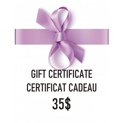    Certificat carte Cadeau - 35$ -  O SI NATUREL - ESSENCIEL